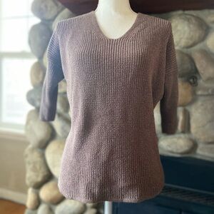 Express Women’s Bronze Glitter Quarter Sleeve Sweater